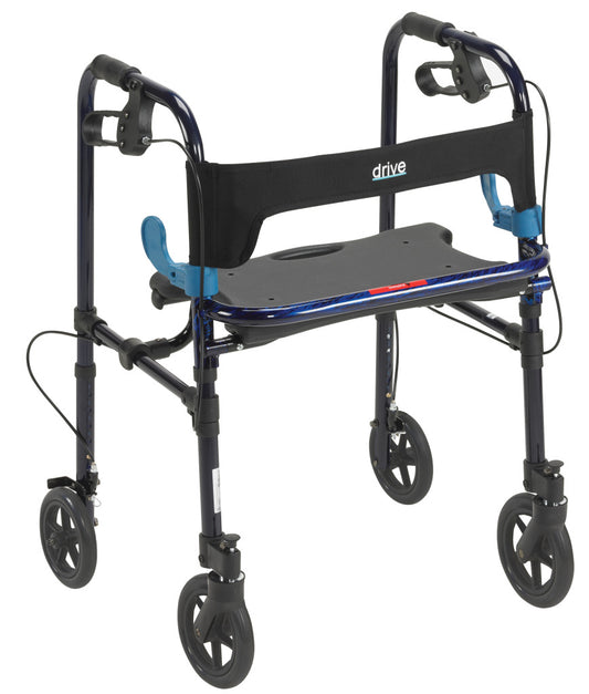 Drive Medical Clever Lite Rollator Walker with 8 inch Casters 300lb Cap
