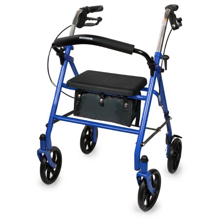 4 Wheel Rollator McKesson Folding Steel Frame 300lb Capacity